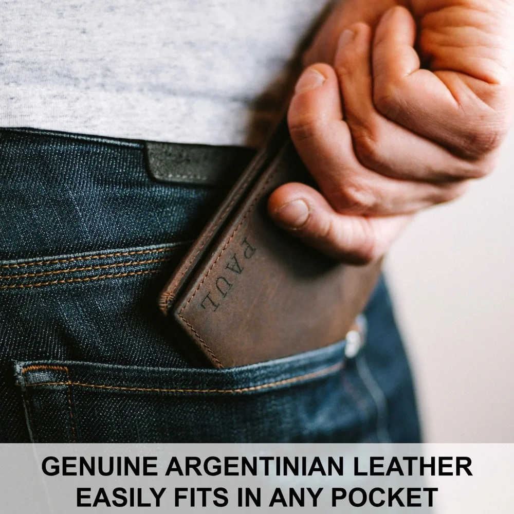 Personalized Wallet, Mens Wallet, Engraved Wallet, Leather Wallet, Custom - Picture 3 of 6